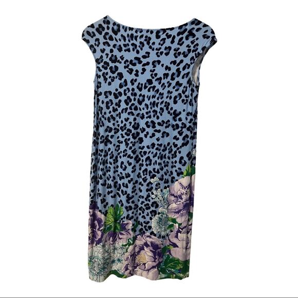 Chicos Womens Blue Animal Floral Print Short Sleeve Dress Chicos Size 0 Small - Picture 5 of 5